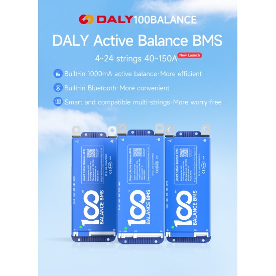 Daly 100A Smart BMS | 4S-24S LiFePO4 - Bluetooth, CAN, RS485 Daly 100A Smart BMS | 4S-24S LiFePO4 - Bluetooth, CAN, RS485