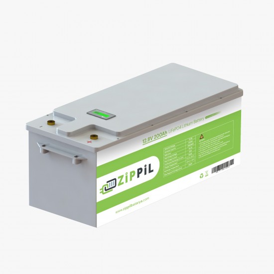 ZipPil 12.8V 200Ah LiFePO4 Lityum Akü - Ekranlı