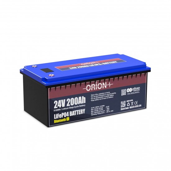 Orion Akü LiFePO4 24200B 24V 200Ah Bluetooth Ekranlı